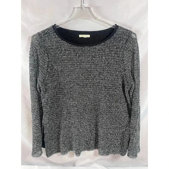 Eileen Fisher Womens Black Organic Linen Blend Tunic Sweater Top M - Picture 1 of 8